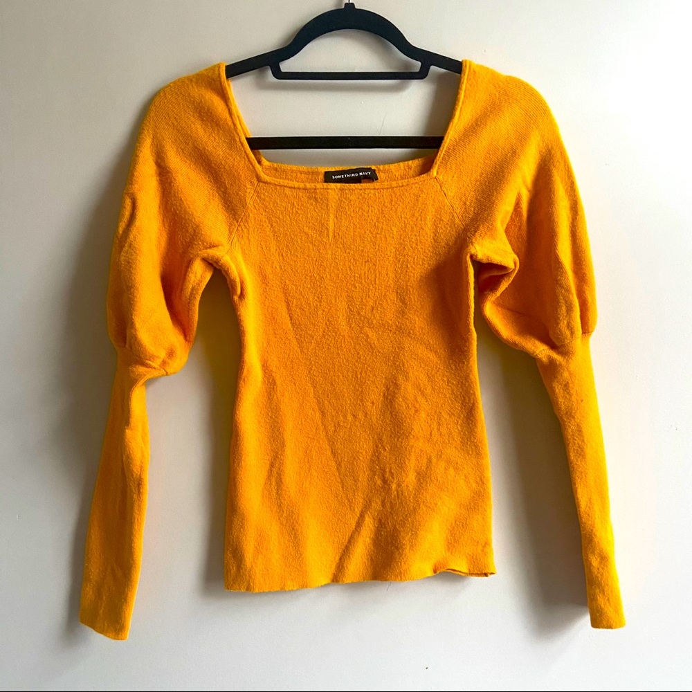 Something Navy Yellow Pullover Sweater Nordstrom - image 1